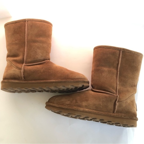 Bearpaw Women's Elle Short Mid-Calf Sheepskin Wool Blend Suede Boots Size 9 - Picture 2 of 13